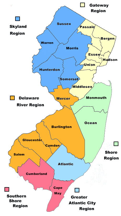 Map NJ Counties